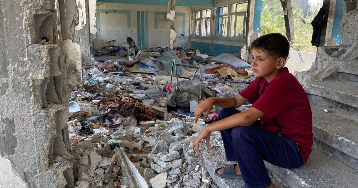Escuela destruida durante la ofensiva en Gaza