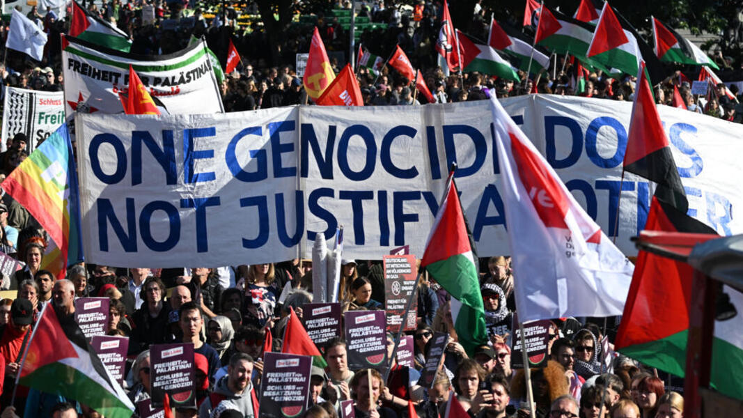 Manifestación internacional en apoyo a la población palestina
